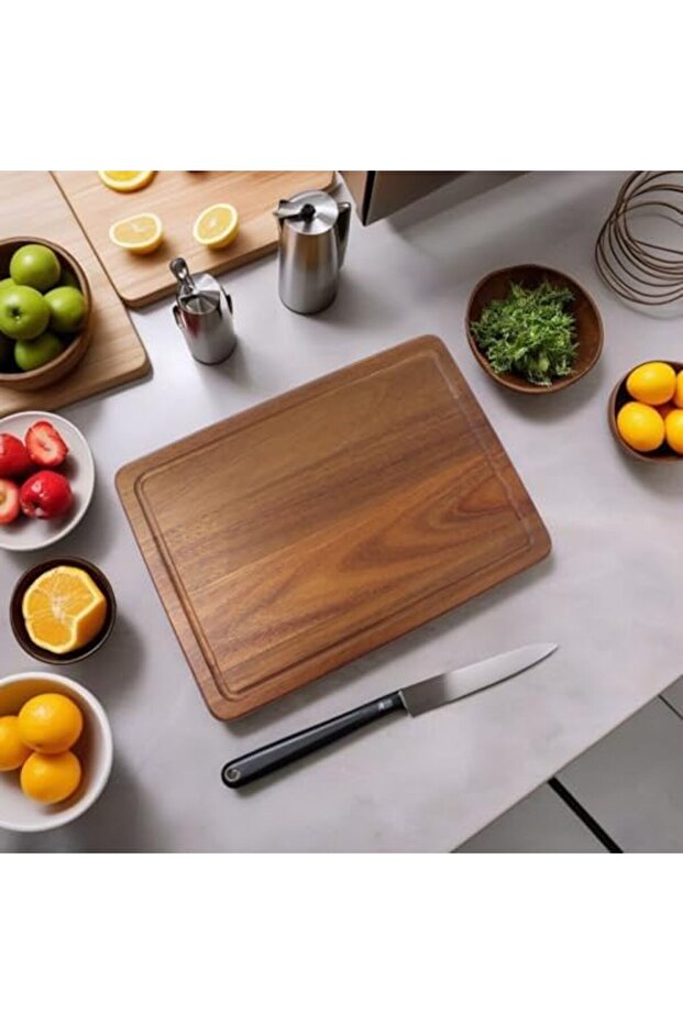 Adn Shop Akasya Cutting Board Antibacterial Washable Chopping Board Rectangular 35X25Cm | Antibak