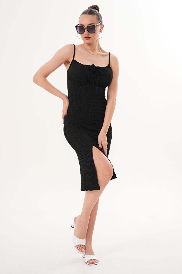 Women's Strappy Wrap Fabric Dress