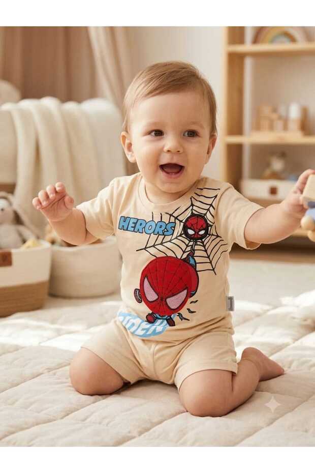 Baby Boy 3D Embroidered Embossed Top and Bottom Summer Baby Set