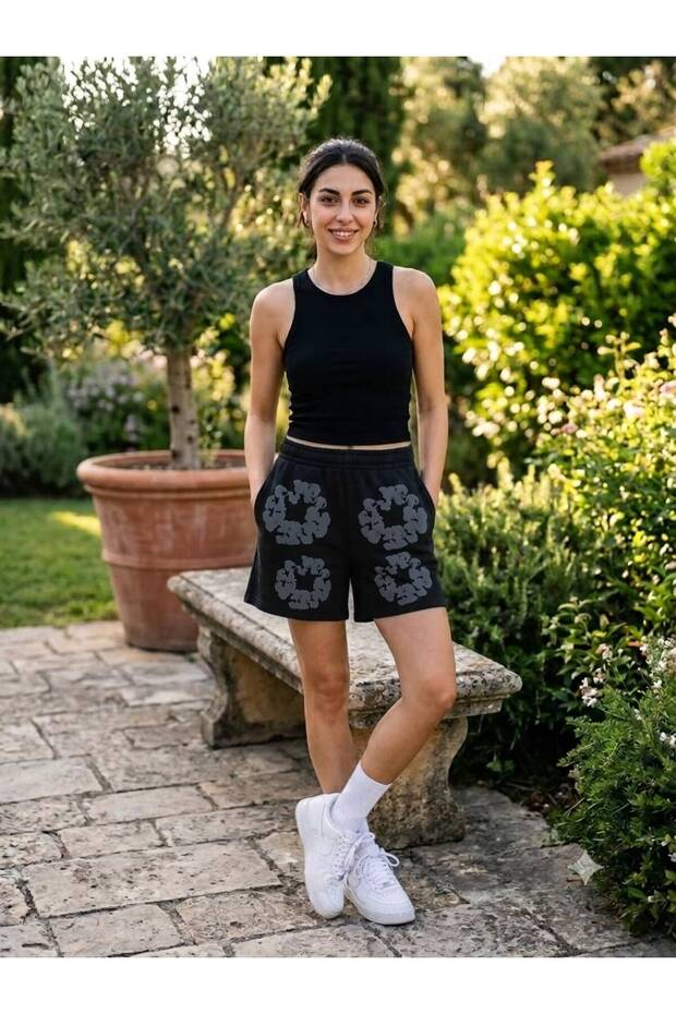 Women's Oversize Shorts - 3D Puff Floral Printed Cotton Shorts 💯
