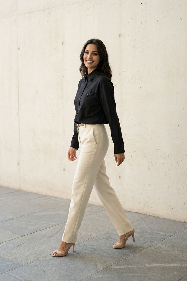 My Fashion Long Textured Cotton Shirt