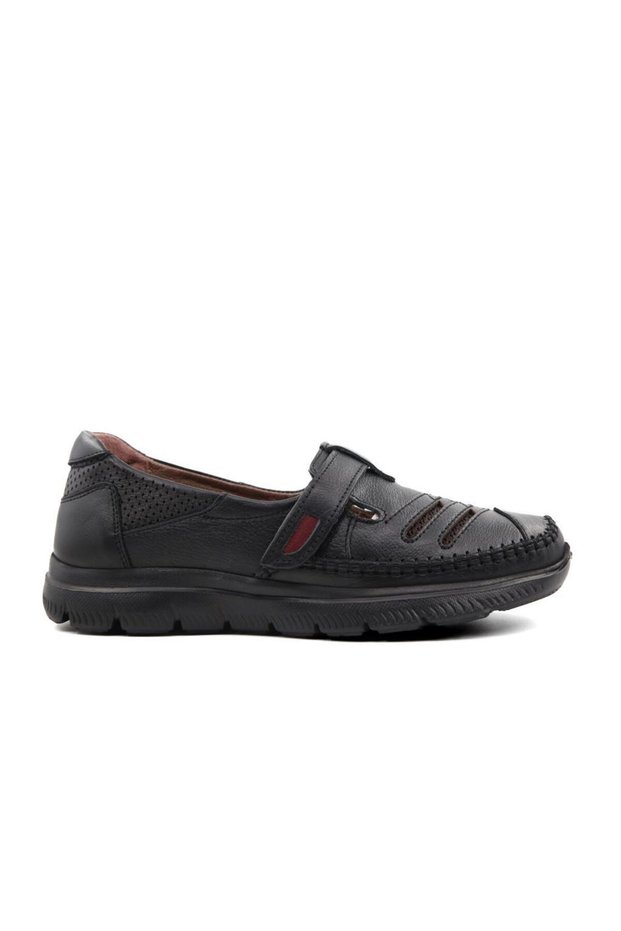 42666 Genuine Leather Black Women's Daily Mother Shoes