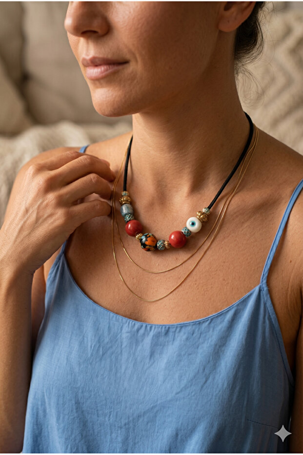 Handmade Glass Beaded Special Design Authentic Necklace