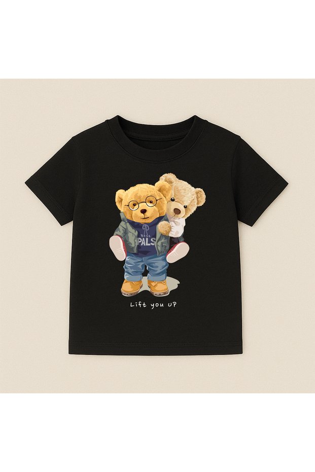Teddy Bear Printed Crew Neck Cotton Short Sleeve Kids & Youth T-Shirt