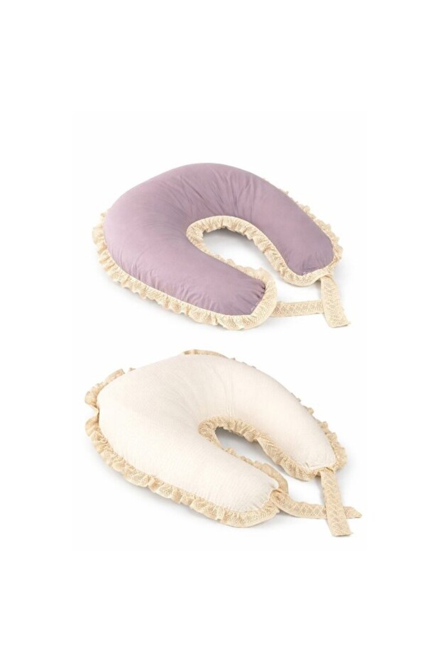 Stone Color Cream Waffle Breastfeeding Pillow, Ergonomic and Comfortable Use
