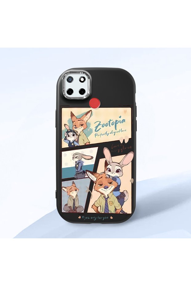 Black Silicone Case Compatible with Realme C25/C25S with Shock-Absorbing Camera Protections