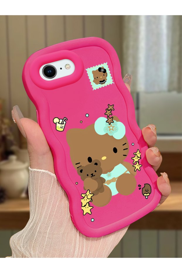 iPhone 6S Plus Compatible Case Camera Protector Red Silicone Couple Phone Case Kitty Pattern