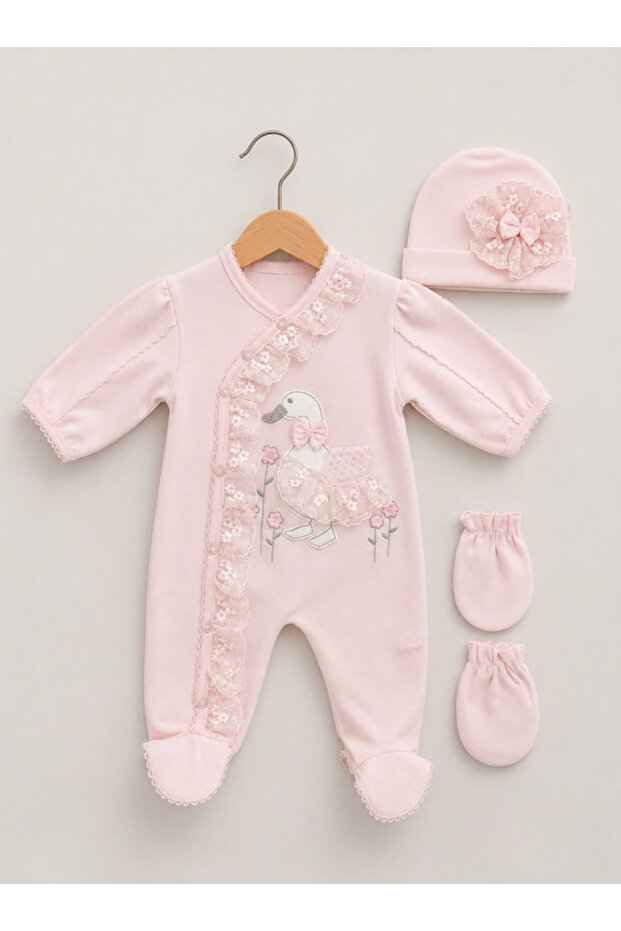 Lace Detailed Baby Romper Set
