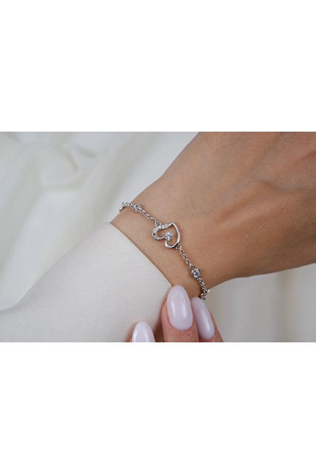 Blk125 Heart-Figured Stone Women's Bracelet (16.5 cm + 3 cm Extension)