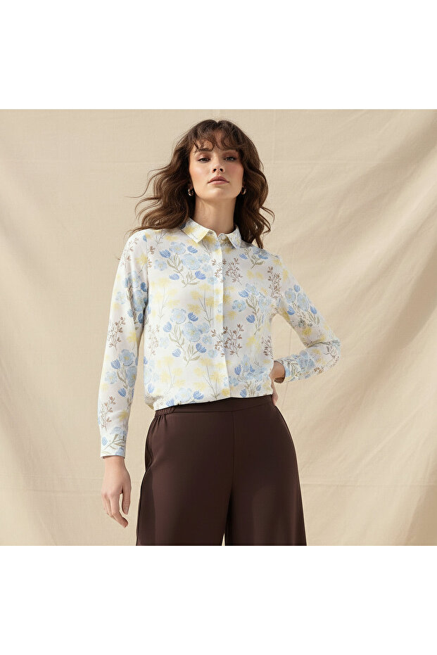 Viscose Shirt with Floral Print