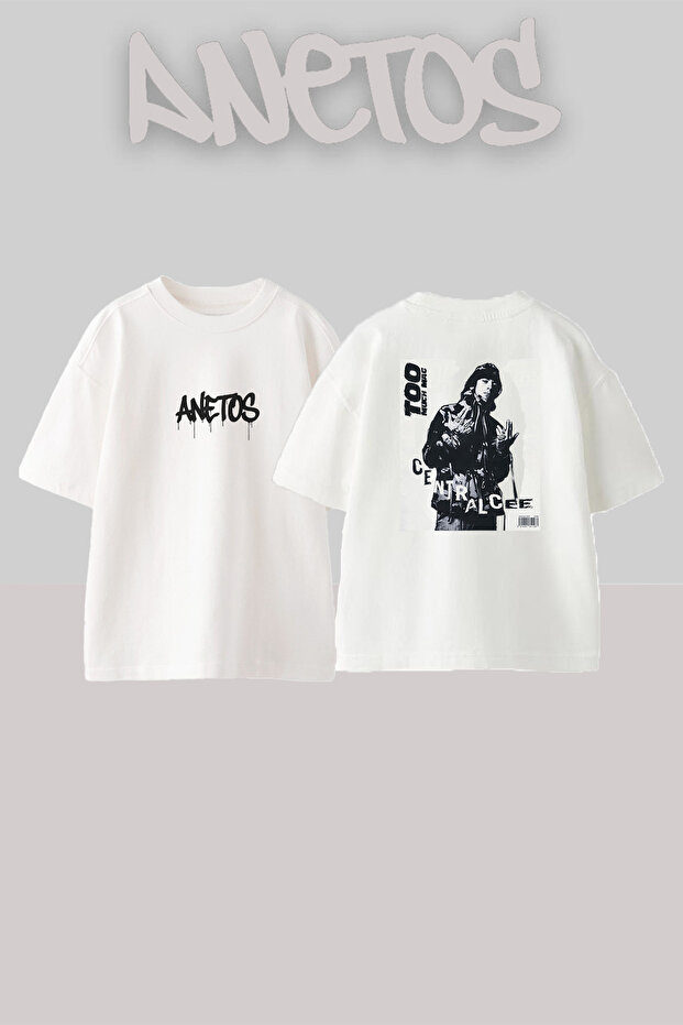 Central Cee_20 Design Printed Unisex Oversize Fit White Tshirt