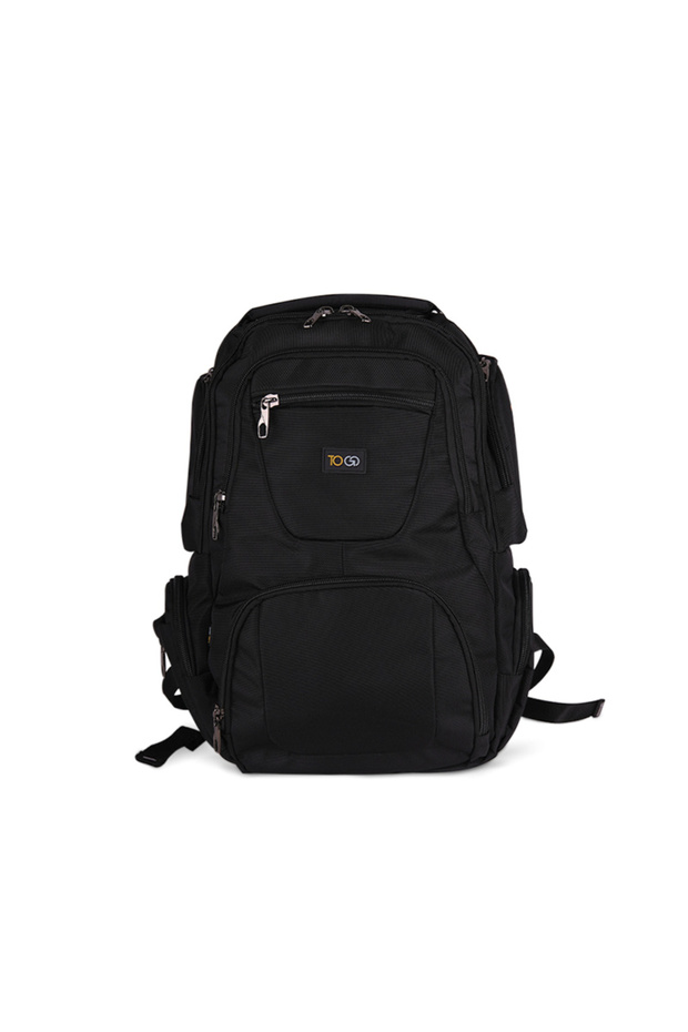 Adventure Black Travel Backpack with Laptop Compartment and Rain Cover