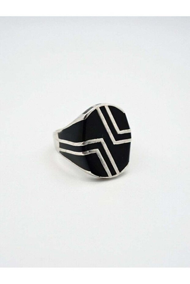 925 SILVER MENS ENAMEL RING