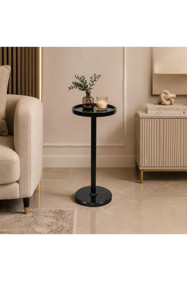 Marble Top and Marble Base Service Table Modern Design and Unique Shape