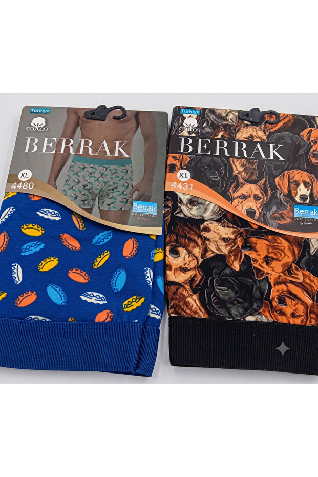Men's Boxer Set 2-Piece Fun Patterned Cotton Flexible Comfortable Boxer Pack