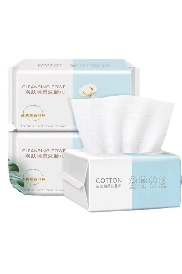 SY19 1 Pack 30 Count Thickened Disposable Face Towel 100% Cotton Soft Fabric Travel Cleansing Dry We
