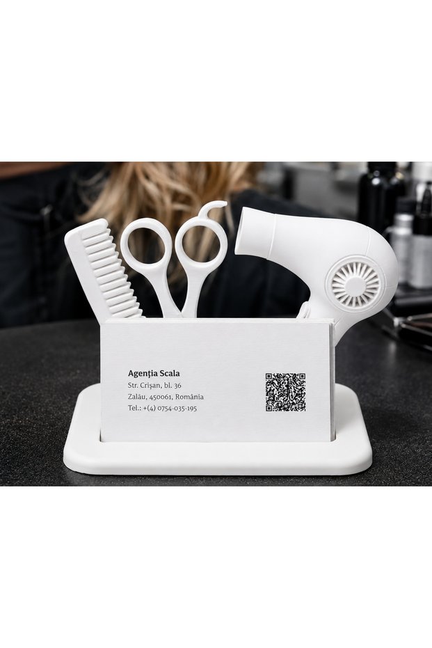 Hairdresser Business Card Holder, Beauty Salon Desktop Business Card Stand, Decorative Organizer