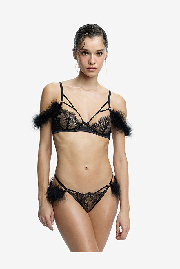 Women Reine Wired Black Lifting Bra