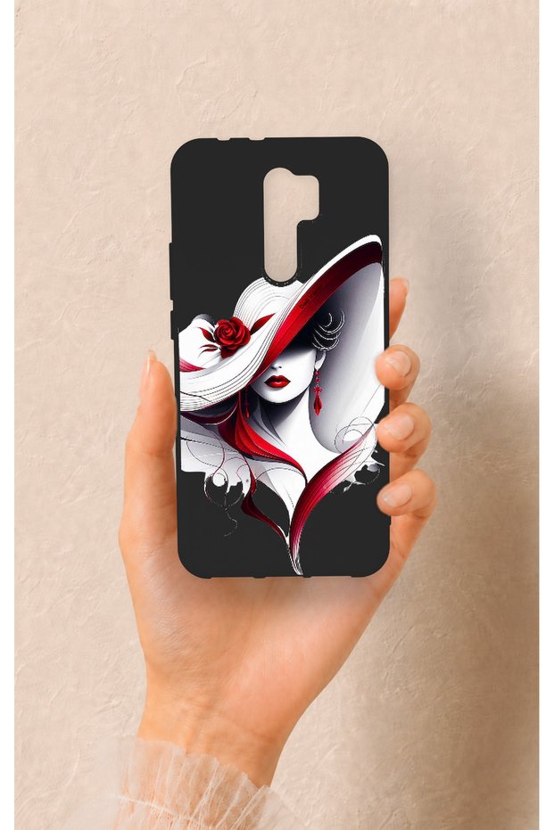 Redmi 9 Compatible Mademoiselle Patterned Silicone Case