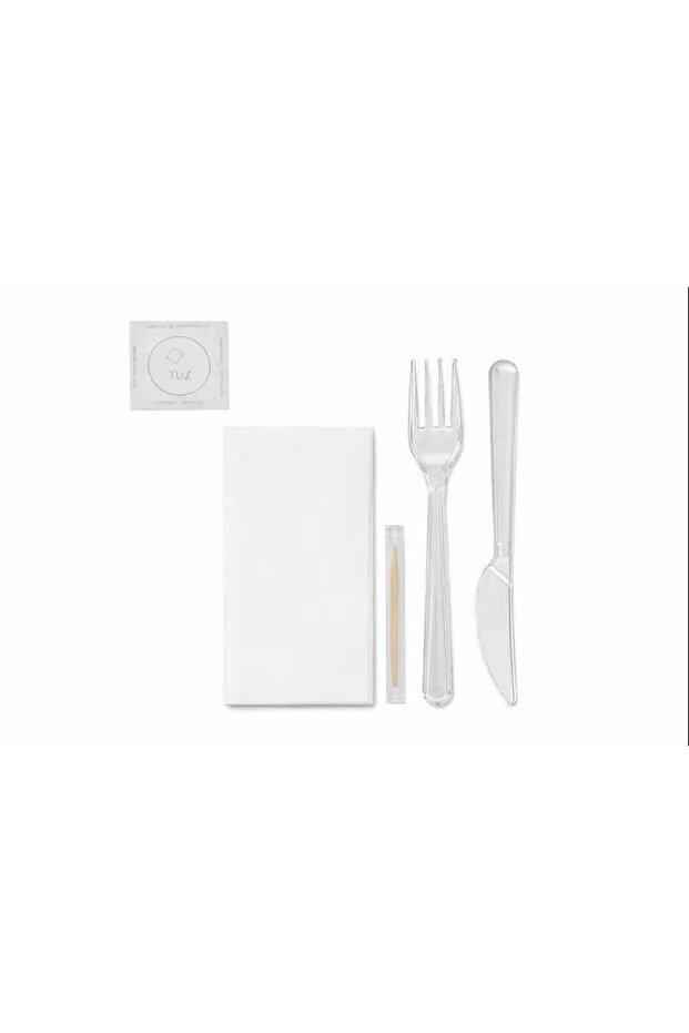Fork - Knife Set 5 Pieces Luxury 500 Pcs (Luxury Fork - Knife - Salt - Napkin - Toothpick)