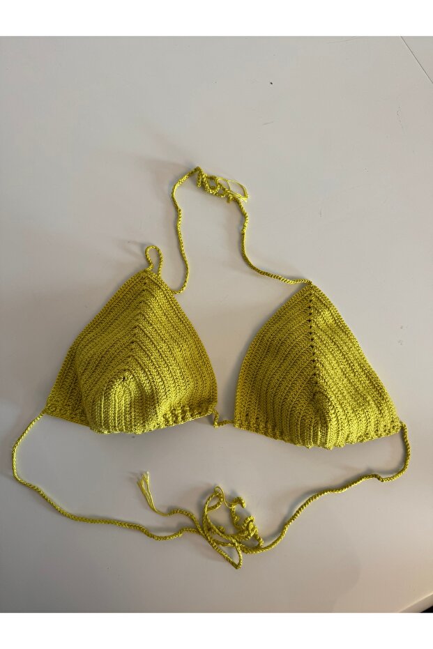 El Örgüsü Yeşil Bikini Üstü