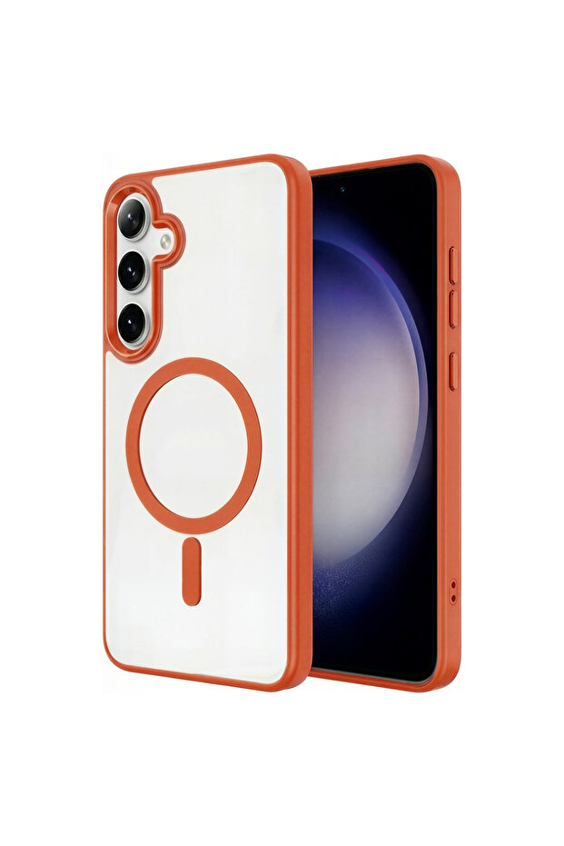 Galaxy S26 Plus Case Magsafe Transparent Back Face Camera Raised Silicone Senk