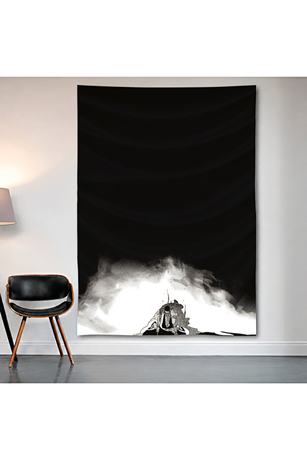 Minimal Mountain Scene Wall Covering Wall Tapestry First Quality Satin Fabric Poster
