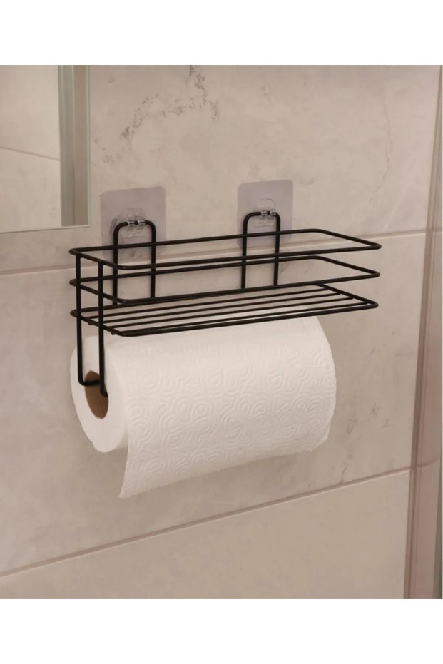 Adhesive Shelf Paper Towel Holder Napkin Holder Towel Rack Bathroom Kitchen Organizer Shelf