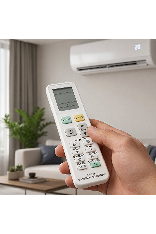 KT-16E Universal AC Remote Control LCD Display Compatible with Most AC Brands