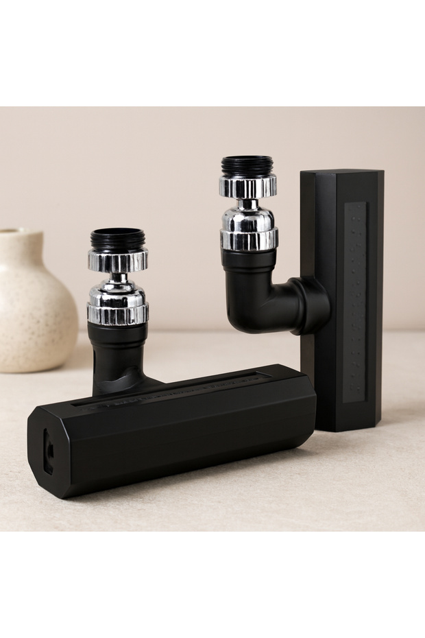 Aerator Faucet Nozzle - 4-Function 360 ° Döner Siyah (Wide Waterfall)