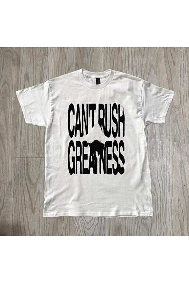 تي شيرت مطبوع عليه عبارة Cant rush greatness للجنسين مقاس كبير