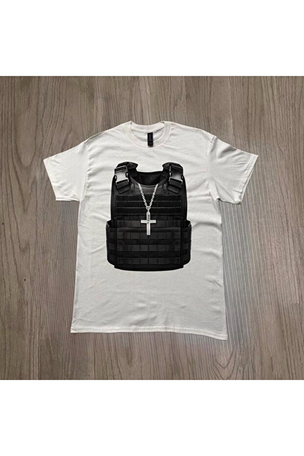 Tactical Vest Cross Printed Unisex Oversize T-Shirt