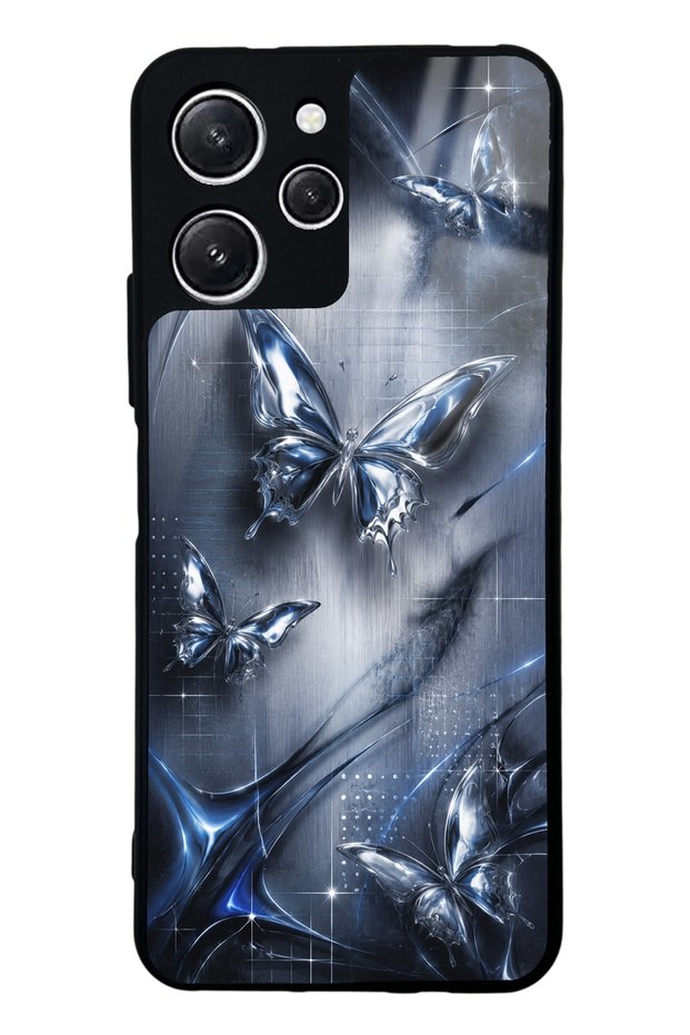 Xiaomi Redmi 12 Midnight Chrome Butterfly Design Glossy Phone Case