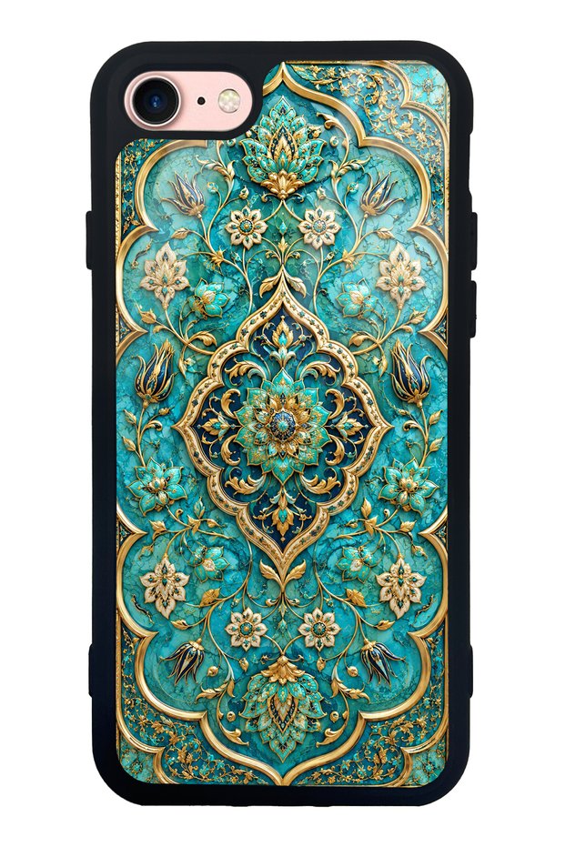 iPhone 7 Turquoise Ottoman Jewel Design Glossy Phone Case