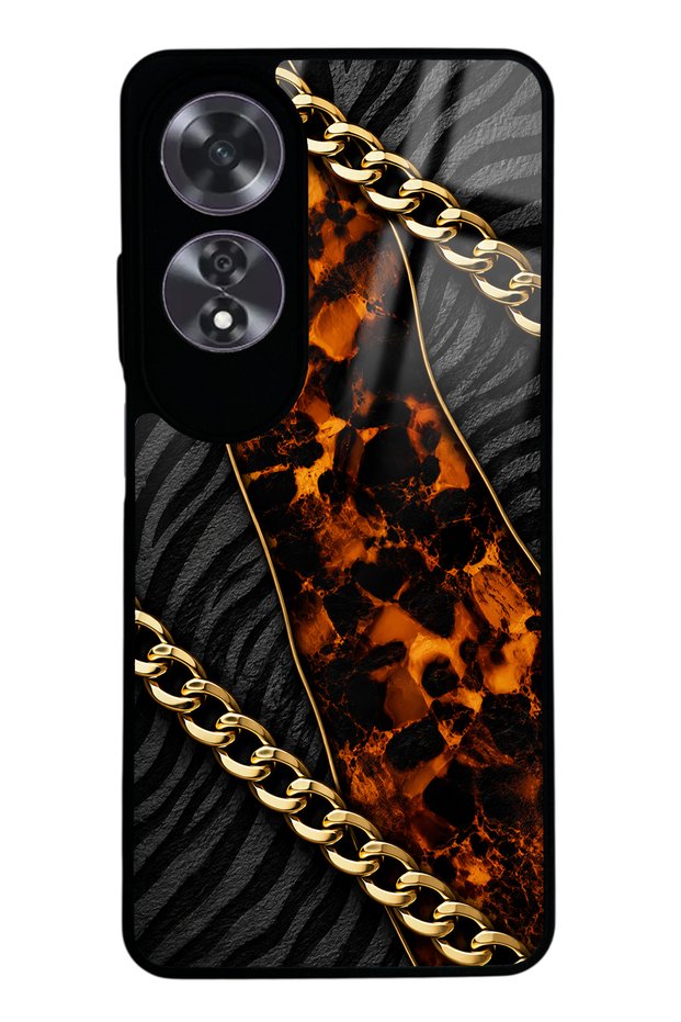Oppo A60 Golden Eclipse Design Glossy Phone Case