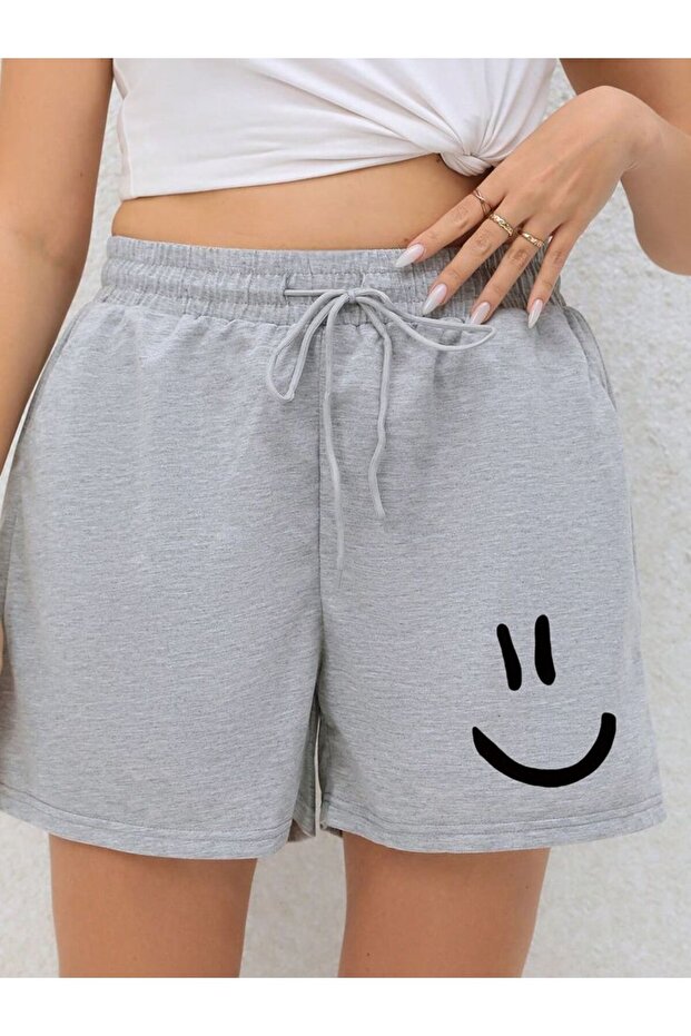 Unisex Oversize Relaxed Fit High Waist Special Design Printed Summer Shorts
