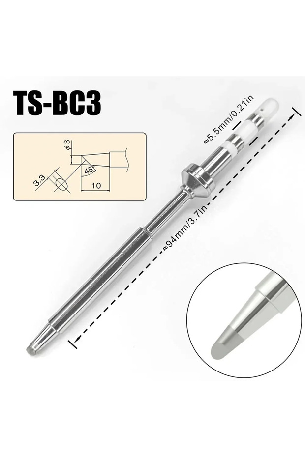 قطعة واحدة من رؤوس مكواة اللحام TS-BC3 من سلسلة TS لـ Pine64 TS100 TS101، بديلة لمختلف موديلات Pinecil El