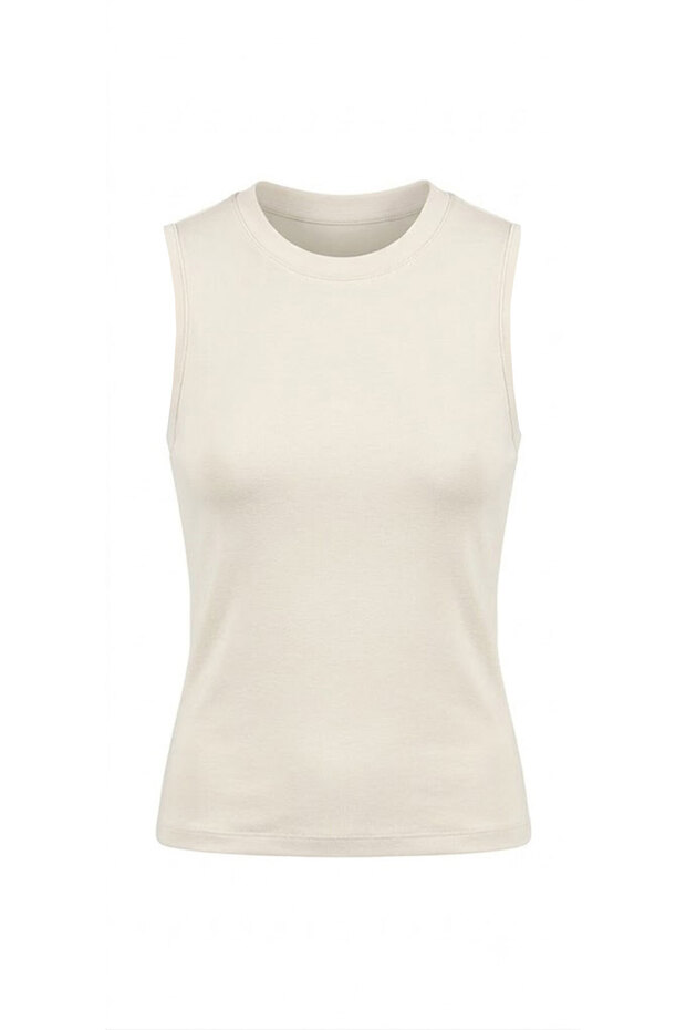 Crew Neck Sleeveless Bady Ekru