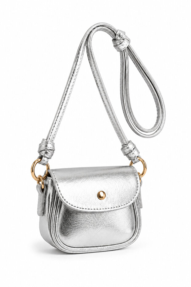 Women's Lina Mini Size Strap Covered Crossbody Bag - Silver