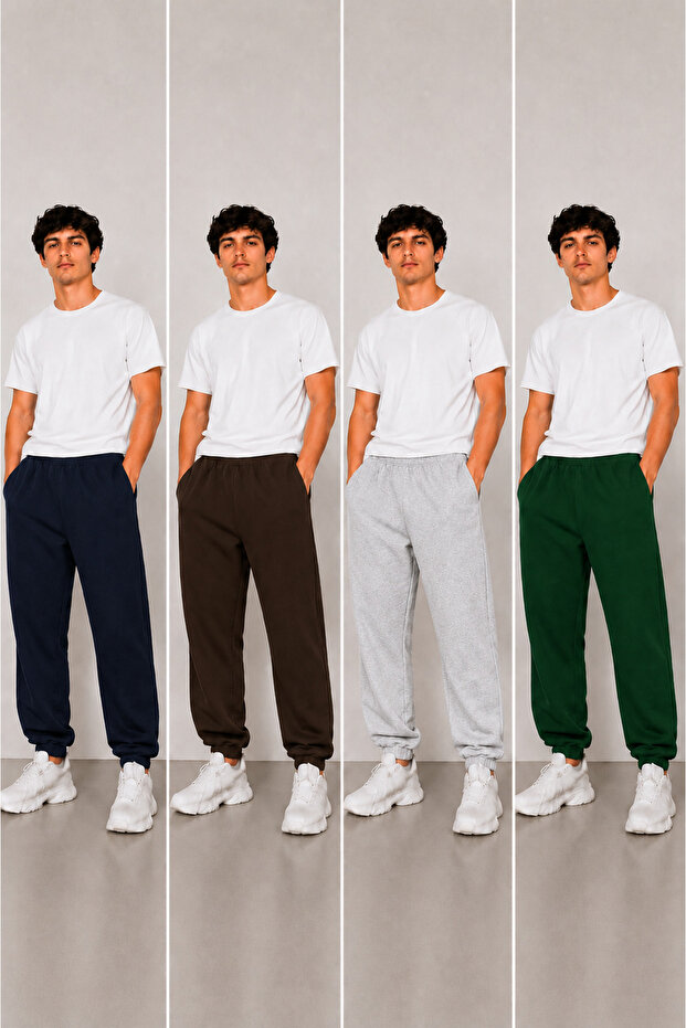 4-Piece Men's Rubberized Trackpants