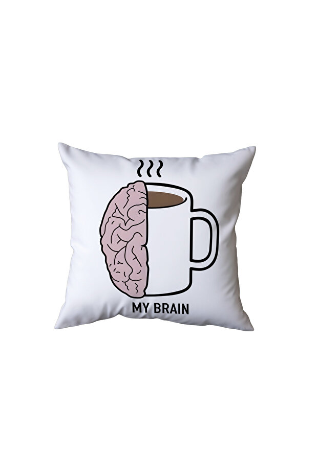 My Brain Coffee Brain Pillow, Fun Gift