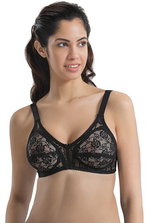 Black Mi Emay 145 C Lace Push up Bra