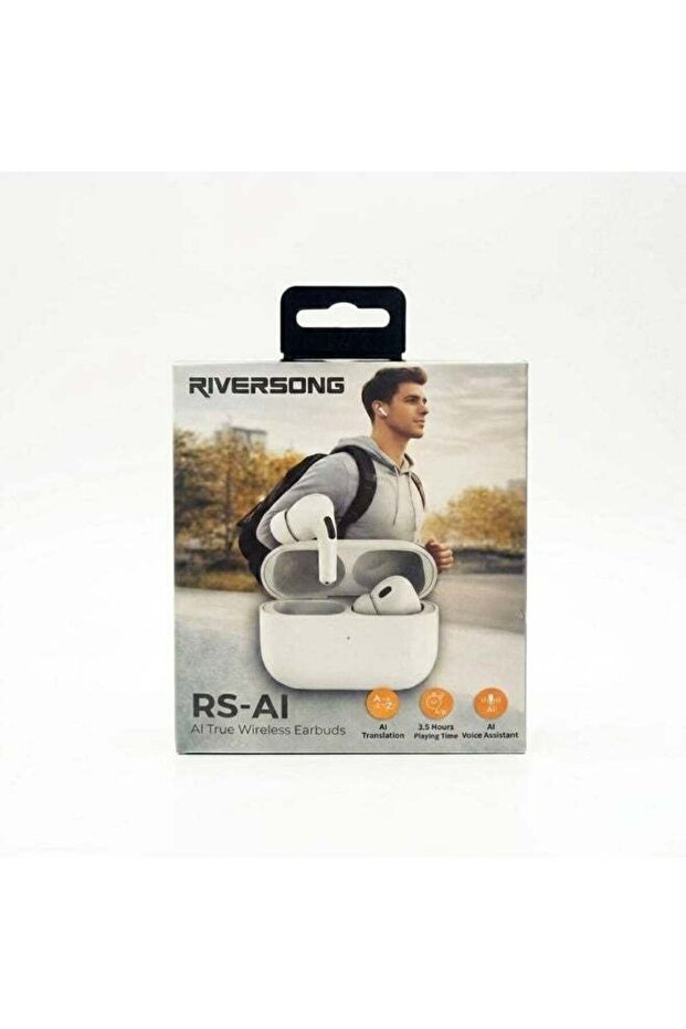 RS-AI True Wireless Earbuds – White | Bluetooth 5.3 | AI Voice Assistant | ENC