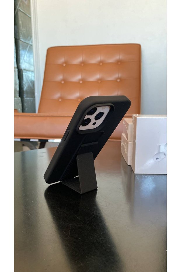 iPhone 14 Pro Max Compatible Hidden Stand Feature, Premium Velvet Inside, a Class Silicone Shockproof Lasnman Phone Case