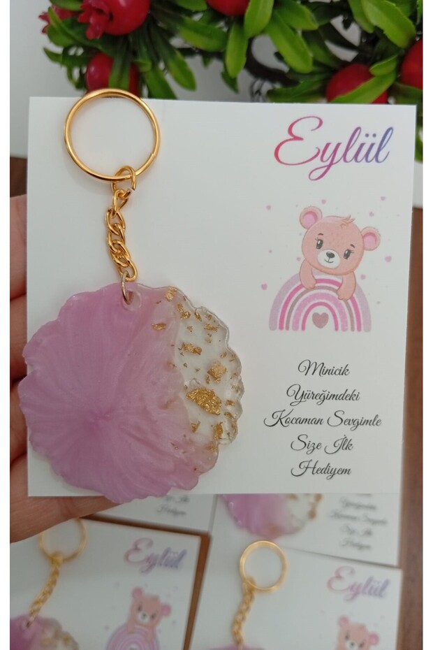 Teddy Bear Themed Card Keychain 10 Pieces Babyshower Birthday Baby Gifts