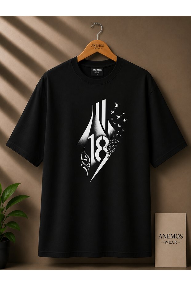 18 Minimal Design Premium Unisex Black Printed T-Shirt | History and Freedom Themed