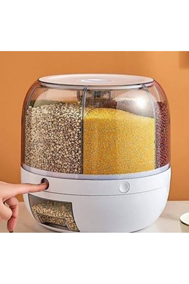 Multi-Grain Container Dispenser, 22Lbs, 360°Rotating Dispenser for Kitchen Organizing | Flare Gadgets