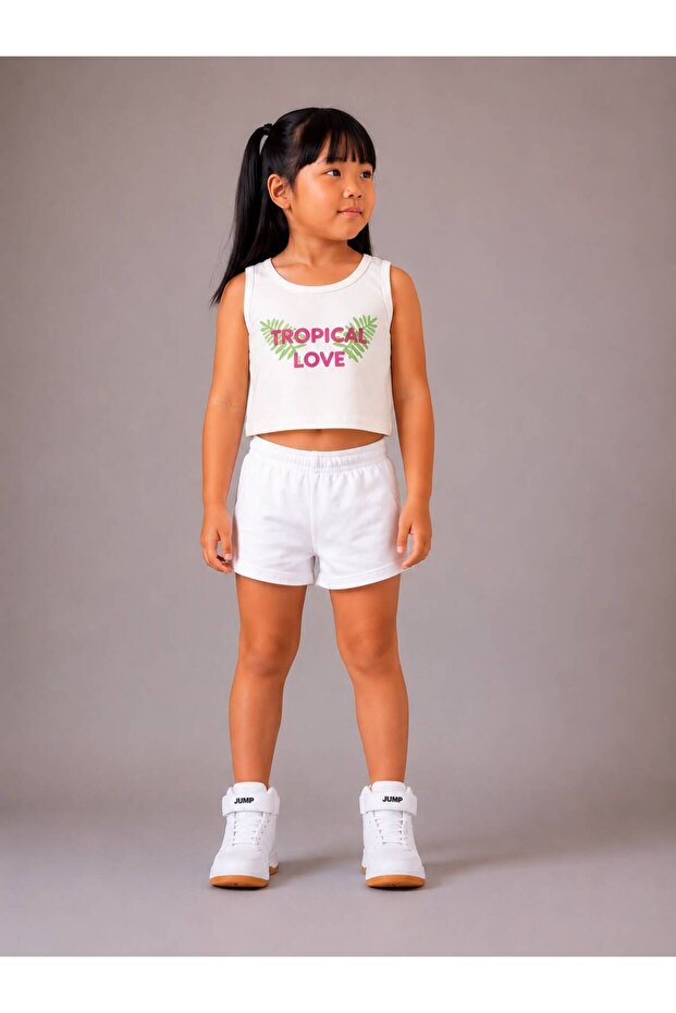 Girl's Printed Sleeveless T-shirt