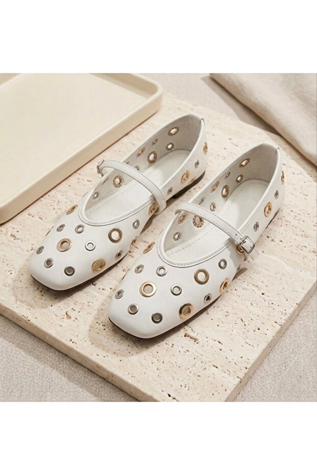 Women's Bird Eye Detailed Ballerinas