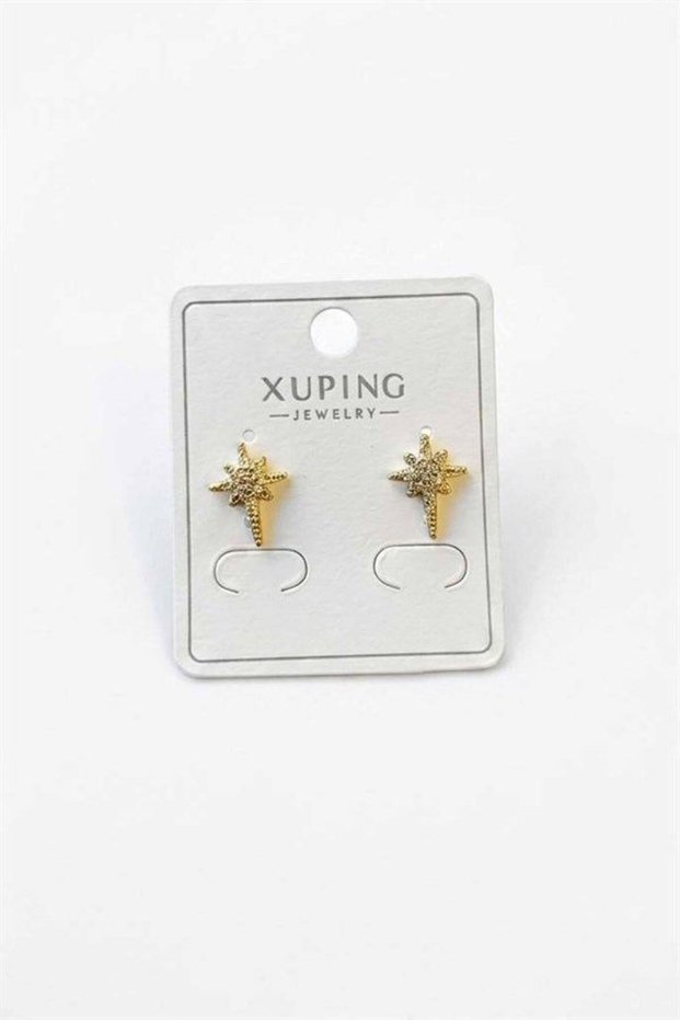 Glb-Stl41414 North Star Earrings - Gold